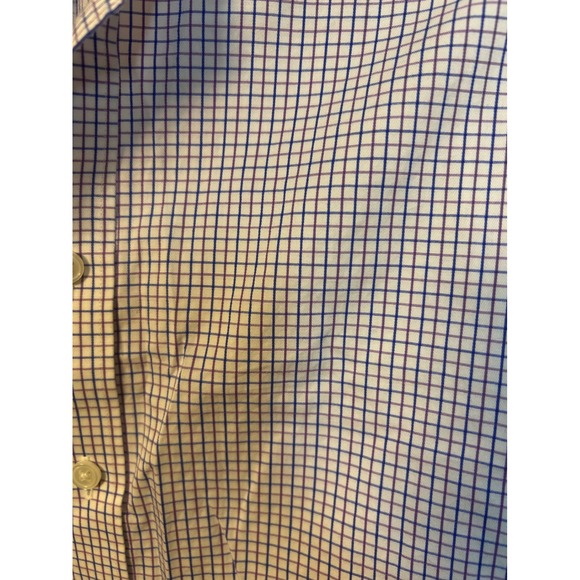 Ledbury Mens Dress Shirt Gingham Check Pattern Blue White Long Sleeve Button - Picture 5 of 11